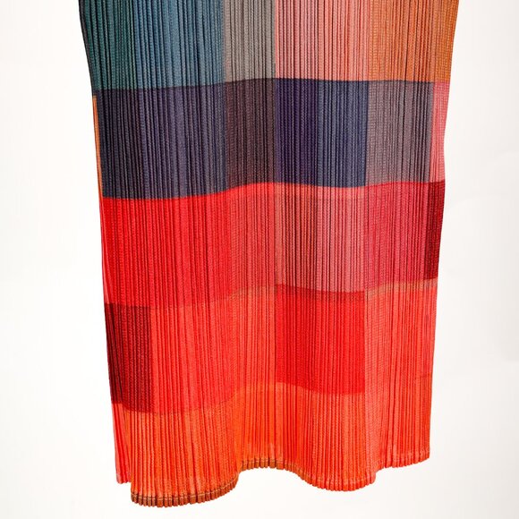 Pleats Please Issey Miyake Archival Multicolour Gradient Squares Dress - Picture 5 of 8